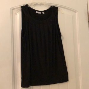 NY&Co sz L black pleated tank career or casual